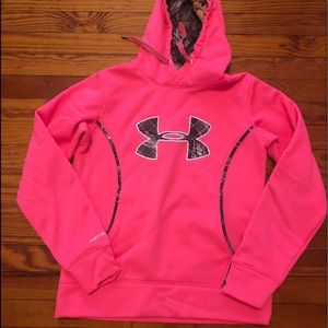 Pink/Camo under armour hoodie